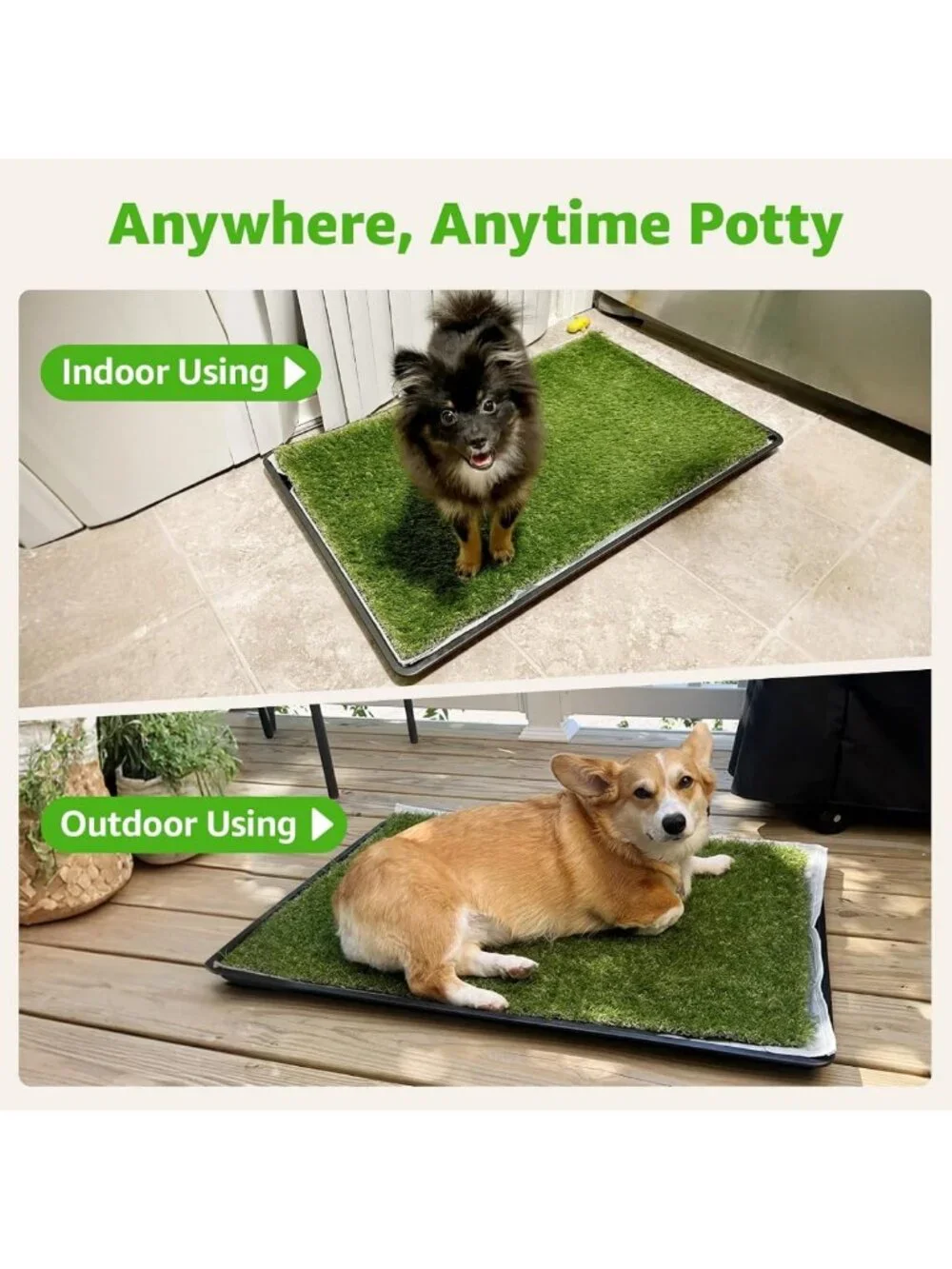 Indoor Dog Grass Pad with Tray | Puppy Potty Training, Quick-Absorbent & Easy